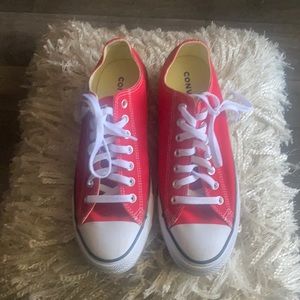 Red Like New Converse All Stars. Size 10 in Men and 12 in women